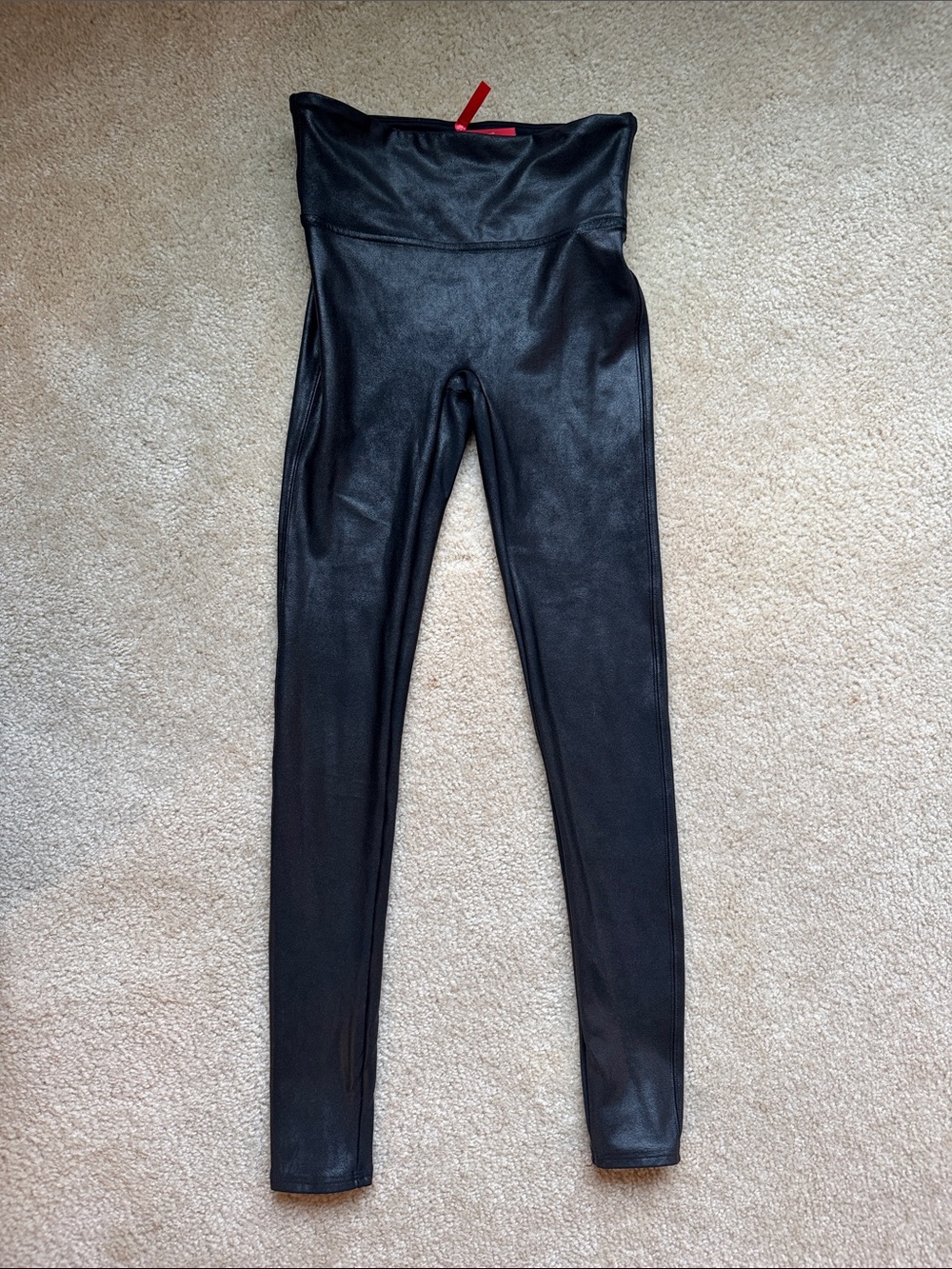 SPANX Black Faux Leather High-Waist Leggings